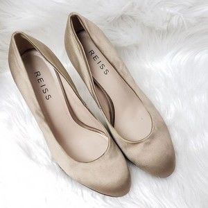 REISS Satin Round Toe Heels Size 38/US 7.5